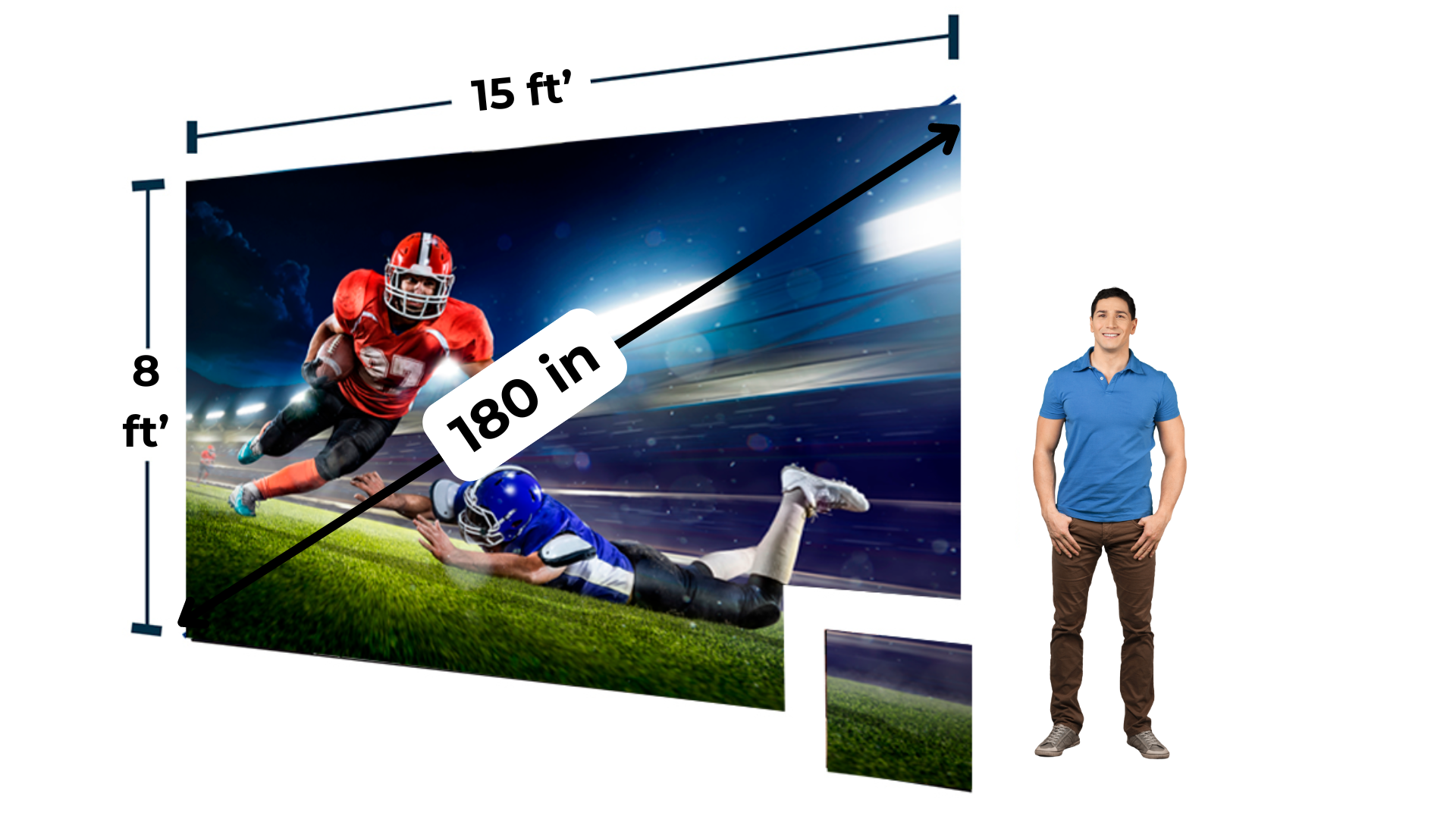 15 by 8 foot LED wall size reference