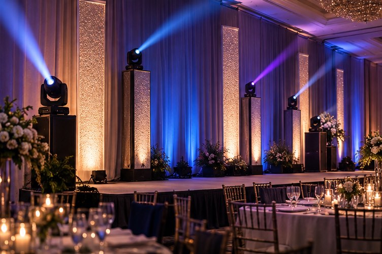 Professional lighting installed for an event